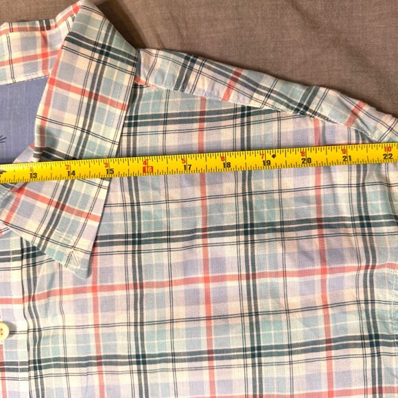 Izod Seaside Poplin Men's 2XL 100% Cotton Short Sleeve Lightweight Summer Plaid - Picture 5 of 10